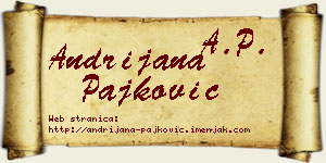 Andrijana Pajković vizit kartica